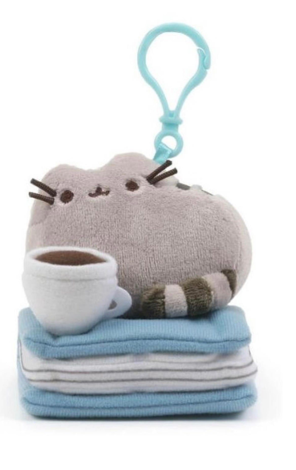 GUND Pusheen Enjoying Coffee and a Book Keychain Plush 3"