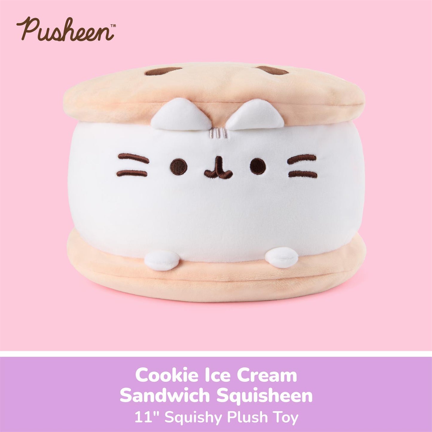 Pusheen Cookie Ice Cream Sandwich Squisheen, 11" inch