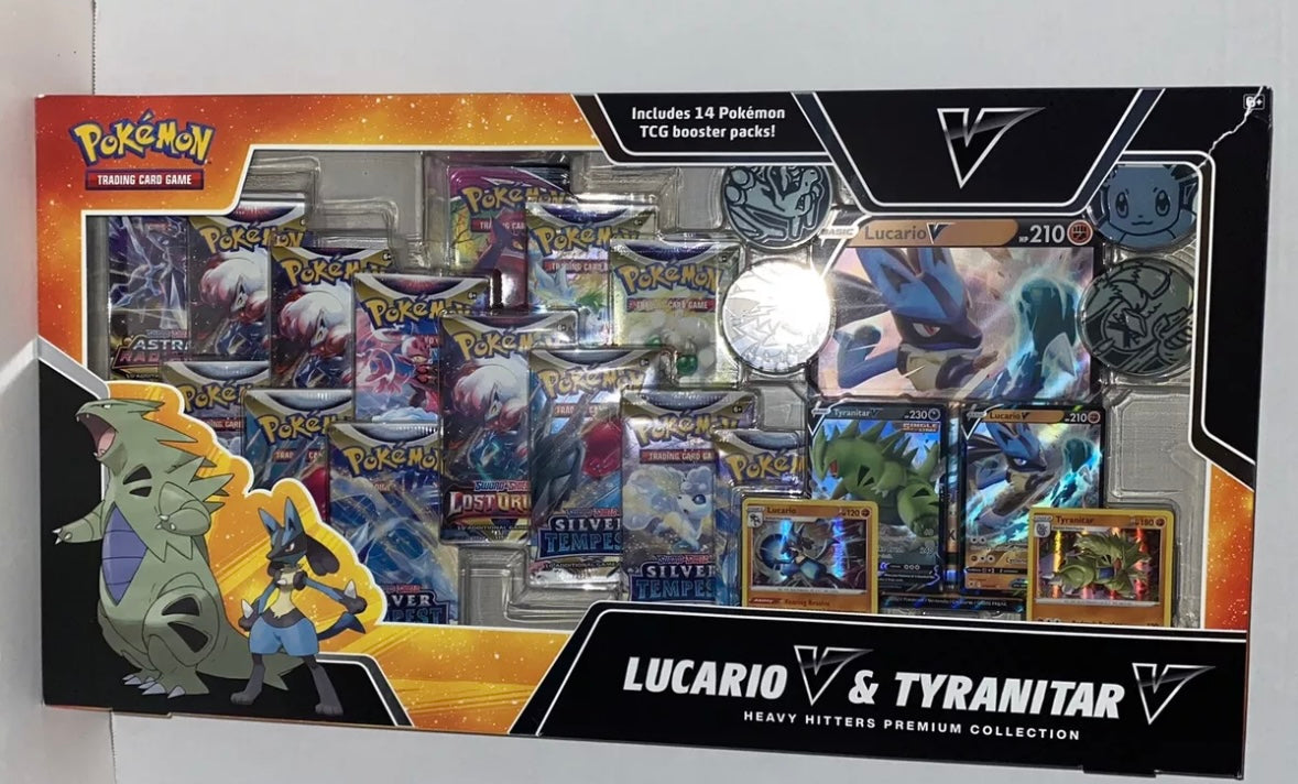 Pokemon Lucario V & Tyranitar V box