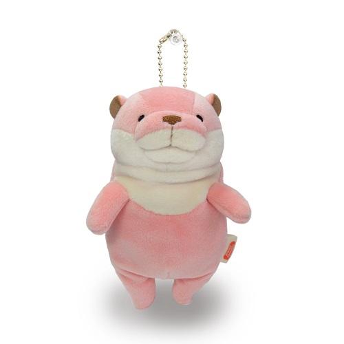 Morisaka Global Mochi Kawauso Otter Plush Toy Keychain Peach 14 CM