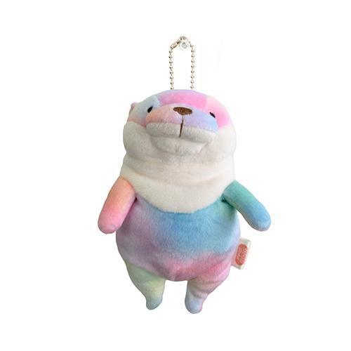 Morisaka Global Mochi Kawauso Otter Plush Toy Keychain Rainbow 14 CM