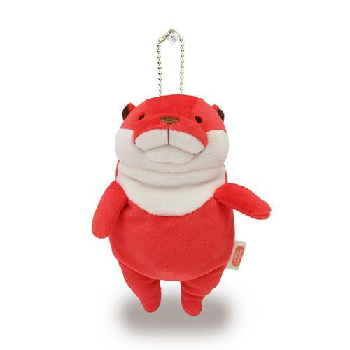 Morisaka Global Mochi Kawauso Otter Plush Toy Keychain Strawberry 14 CM