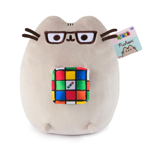 Pusheen with Rubik's Cube, 9.5 inch